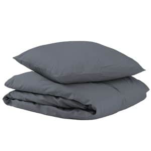 Unikka sengetøj 100x140 mørkegrå satin
