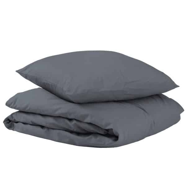 Unikka sengetøj 140x200 mørkegrå satin
