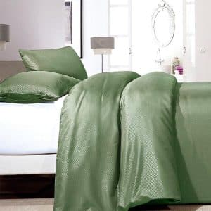Satin Point sengesæt, grøn 200 x 220