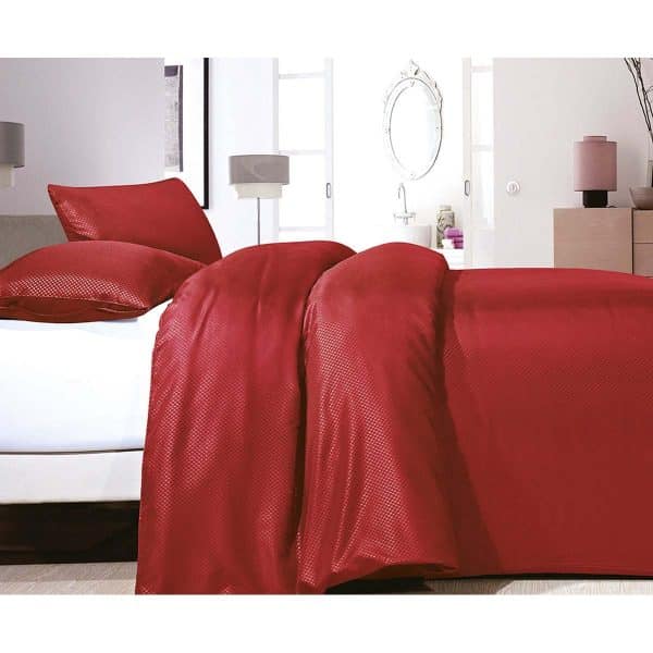 Satin Point sengesæt, rød 140 x 220