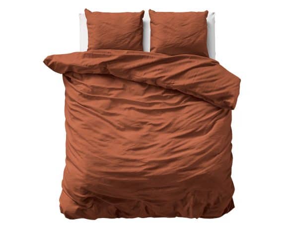 Uni Satin sengesæt, brun 240 x 200/220 cm
