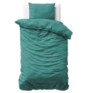 Uni Satin sengesæt, mørkegrøn 135 x 200