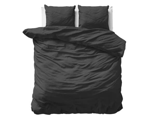Uni Satin sengesæt, sort 200 x 200/220