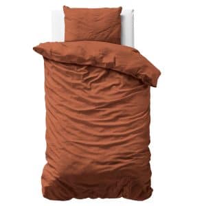 Uni sengesæt i satin, brun, 140 x 200/220 cm